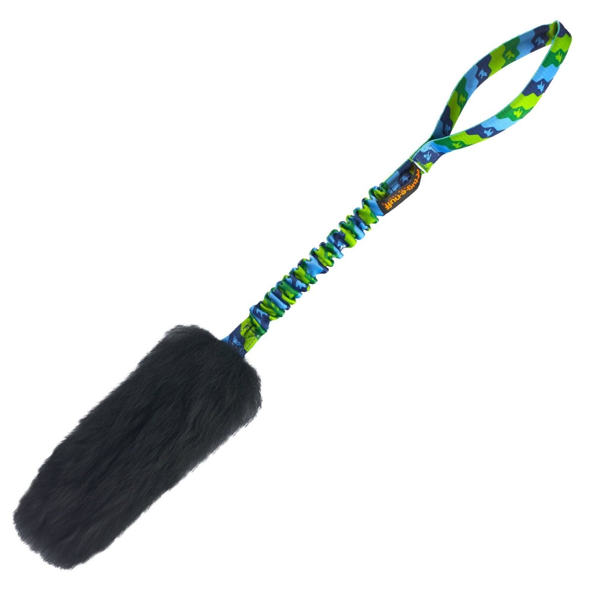 WondaBaa Sheepskin Bungee Tug - Green Pattern - Tug-E-Nuff