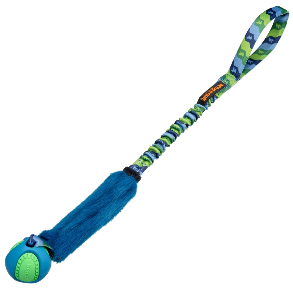 Fauxtastic PowerBall Bungee Tug - Green Pattern - Tug-E-Nuff